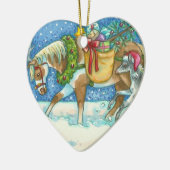 CHINCOTEAGUE PONIES CHRISTMAS HORSES SIGNED 2019 KERAMISCH ORNAMENT (Links)