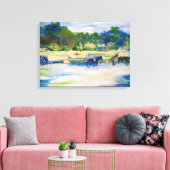 Chincoteague Ponies Painting #1 Canvas Afdruk (Insitu (Woonkamer))