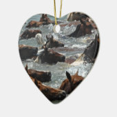 Chincoteague Pony Swim Keramisch Ornament (Links)