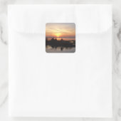 Chincoteague Sunset II Virginia Landschap Vierkante Sticker (Tas)