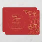 Chine Background Bridal Shower Invitation Kaart (Voorkant / Achterkant)