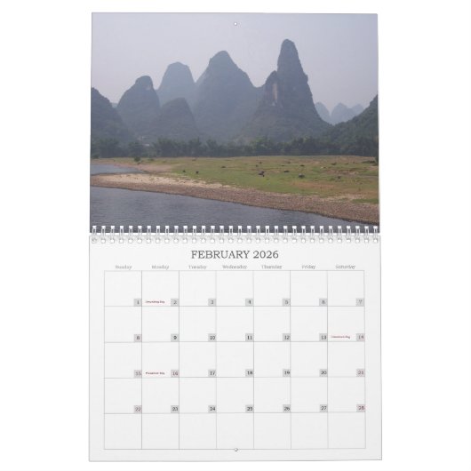 Chine - Calendrier 2020 (Feb 2026)