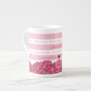 Chine de la fleur de naissance et de Gem Strig Mug