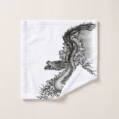 Chine Dragon, noir et blanc Design en Tattoostyl (Gant de toilette)