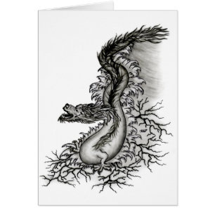Chine Dragon, noir et blanc Design en Tattoostyl