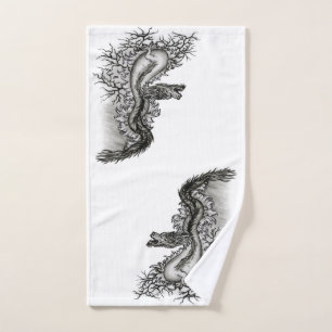Chine Dragon, noir et blanc Design en Tattoostyl