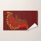 Chine Dragon rouge et or design (Serviette à main)