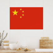 Chine drapeau Imprimer la valeur Poster papier mat (Cuisine)