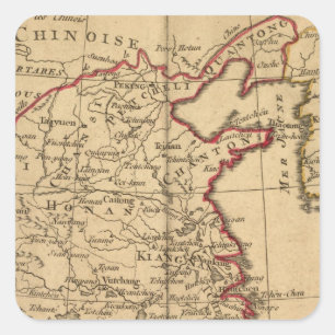 Chine, Japan Vierkante Sticker