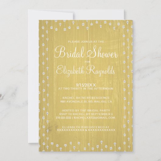 Chine Jaune Rustique Invitations de douche nuptial (Devant)