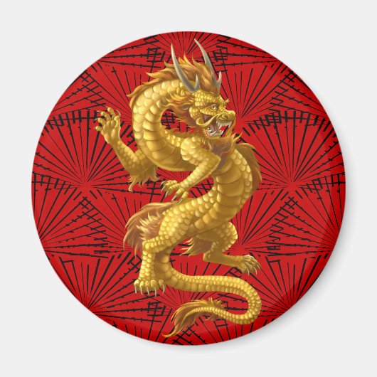 Chine Lucky Gold Dragon Magnet (Devant)