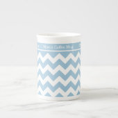 Chine Mug à personnaliser, Bleu et Blanc Chevrons (Devant)