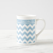 Chine Mug à personnaliser, Bleu et Blanc Chevrons (Droite)