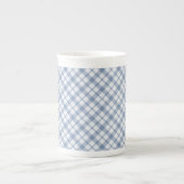 Chine Mug blanc et bleu d'Indigo Preppy Check Bone (Devant)