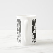 Chine osseuse Mug noir & blanc Floral (Dos)