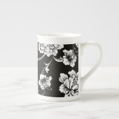 Chine osseuse Mug noir & blanc Floral (Droite)
