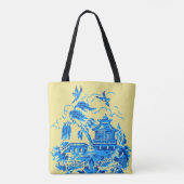 Chine saule bleu sur le Sac fourre-tout jaune beur (Dos)
