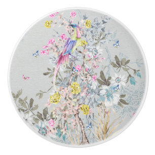 Chine soirée, toile, natuur scène, antiek, patro keramische knop