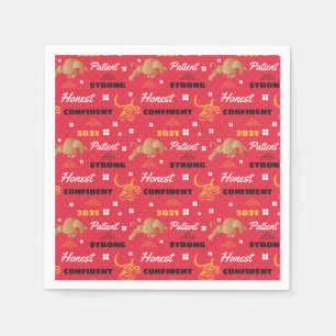 Chinees 2021 Jaar van de Ossenkenmerken Servet