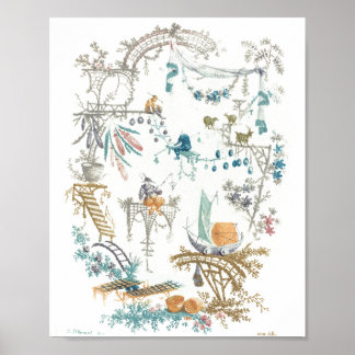 Chinees Arabeskisch Poster