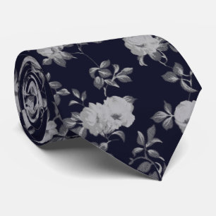Chinees blauw blauw wit bloempatroon stropdas