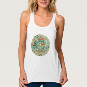 Chinees Blauw Groene Cirkel Tanktop