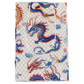 Chinees blauw vliegende draak medium medium cadeauzakje (Voorkant)