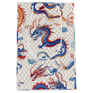 Chinees blauw vliegende draak medium medium cadeauzakje
