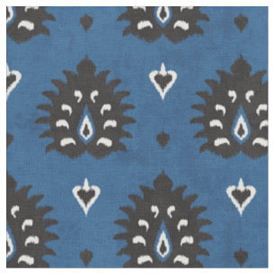 Chinees blauw, zwart en wit demasikatroon stof