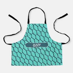 Chinees blauw zwart minimaal patroon schort