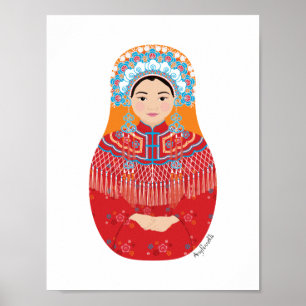 Chinees Bride Matryoshka Poster