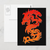 Chinees Briefkaart voor drakenvuur (Voorkant / Achterkant)