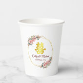 Chinees bruiloft met bloem papieren bekers (Voorkant)