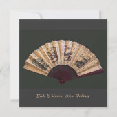 Chinees bruiloft voor bamboe en zijdeventilator kaart (Achterkant)