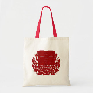 Chinees cadeau voor dubbelgeluk bruiloft tote bag