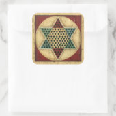 Chinees checkboard van Ethan Harper Vierkante Sticker (Tas)