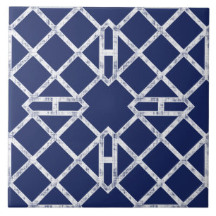 Chinees Chippendale Pattern  Blauw en Wit Tegeltje