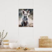 Chinees Crested Dog Art Print Poster (Keuken)