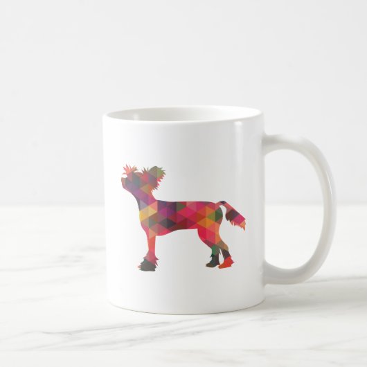 Chinees Crested Dog Geometric Pattern Silhouette Koffiemok (Rechts)