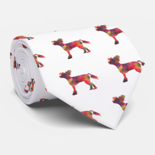 Chinees Crested Dog Geometric Pattern Silhouette Stropdas