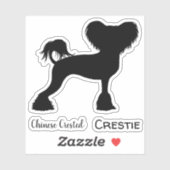 Chinees Crested Silhouette Sticker (Vel)