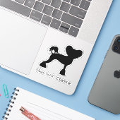 Chinees Crested Silhouette Sticker (Laptop met iPhone)