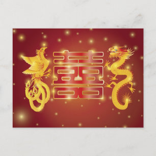Chinees draak en Briefkaart Phoenix