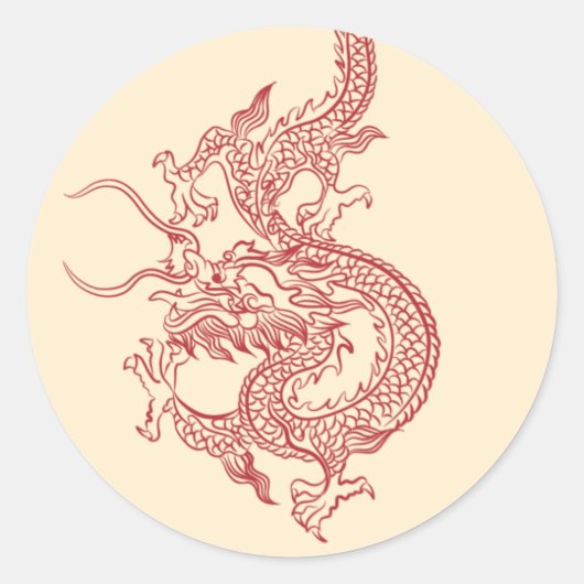 Chinees draak sticker (Voorkant)