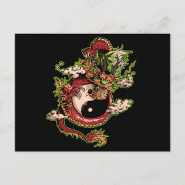 Chinees Dragon en Yin-Yang Symbool Briefkaart