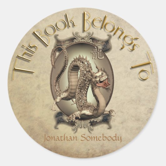 Chinees Drakenboekje Ronde Sticker (Voorkant)