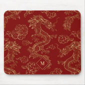 Chinees Drakengoud en Donkerrood Muismat (Voorkant)