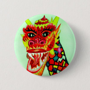 Chinees drakenhoofd ronde button 5,7 cm
