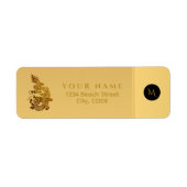 Chinees Drakenjaar 2024 Elegant Monogram RAL2 Etiket (Voorkant)