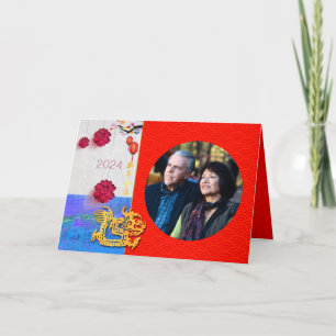 Chinees Drakenjaar 2024 Foto toevoegen Familie GC Feestdagen Kaart